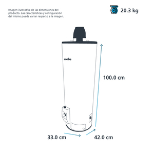 Calentador automático de Depósito Gas Natural 1 servicio 38 L (10 Galones) Mabe - CDM40SNA